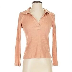 J. Crew - Long Sleeve Pink Polo Top